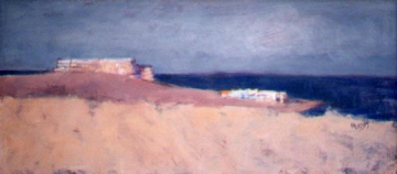 Castillo de San Ramón, chavolas de pescadores de Rodalquilar- 95x41cm - Óleo Lienzo -1997- VENDIDO